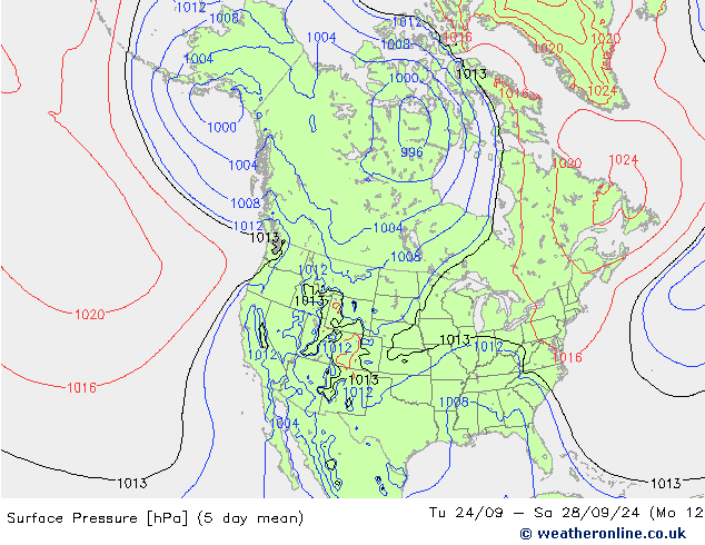 Surface pressure GFS Tu 01.10.2024 06 UTC