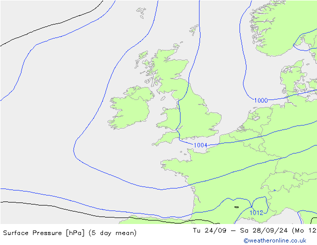 Luchtdruk (Grond) GFS do 10.10.2024 00 UTC