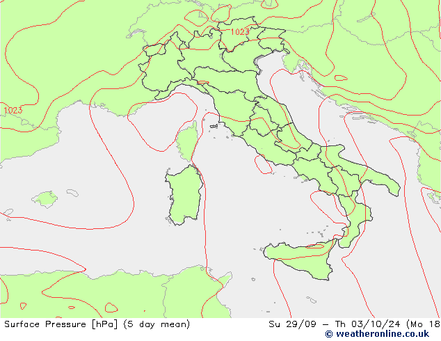 Surface pressure GFS Tu 24.09.2024 00 UTC