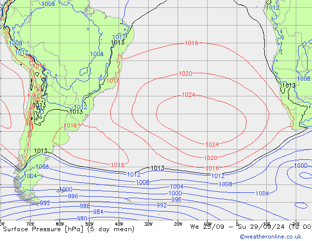 Atmosférický tlak GFS Čt 26.09.2024 18 UTC