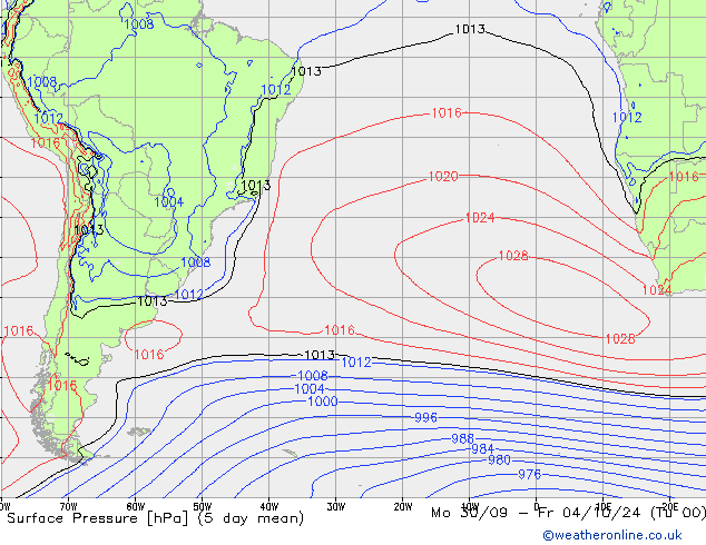 приземное давление GFS сб 28.09.2024 06 UTC