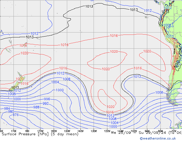 Surface pressure GFS We 25.09.2024 21 UTC