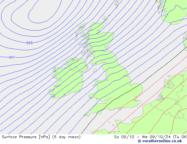 Surface pressure GFS We 25.09.2024 12 UTC