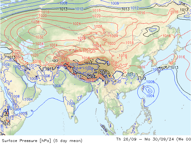 Surface pressure GFS Tu 01.10.2024 12 UTC