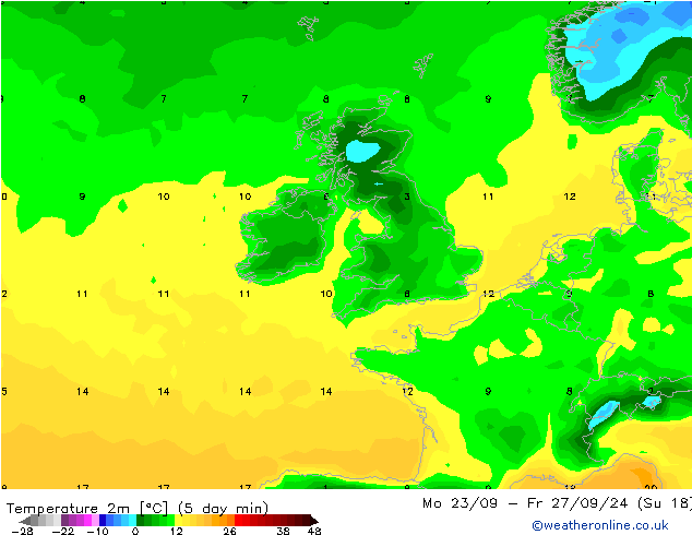 Temperatura (2m) GFS mar 24.09.2024 00 UTC