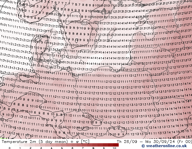 Temperatura (2m) GFS ven 20.09.2024 00 UTC