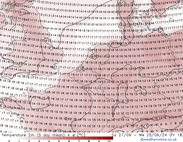 Temperaturkarte (2m) GFS Do 26.09.2024 18 UTC