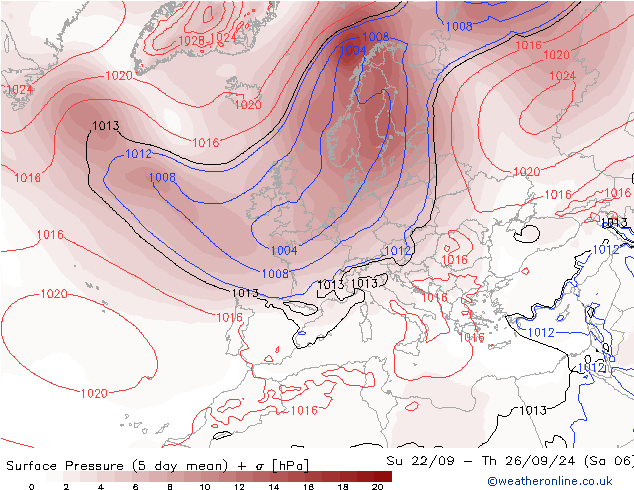 Presión superficial GFS mar 24.09.2024 00 UTC