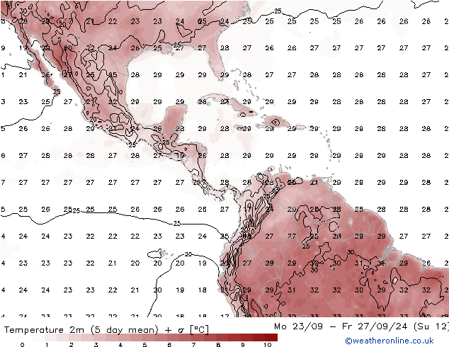 Sıcaklık Haritası (2m) GFS Cu 27.09.2024 12 UTC