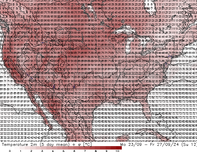 mapa temperatury (2m) GFS śro. 25.09.2024 00 UTC