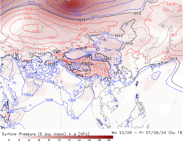 Luchtdruk (Grond) GFS ma 23.09.2024 12 UTC