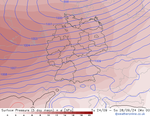 Surface pressure GFS Mo 23.09.2024 06 UTC