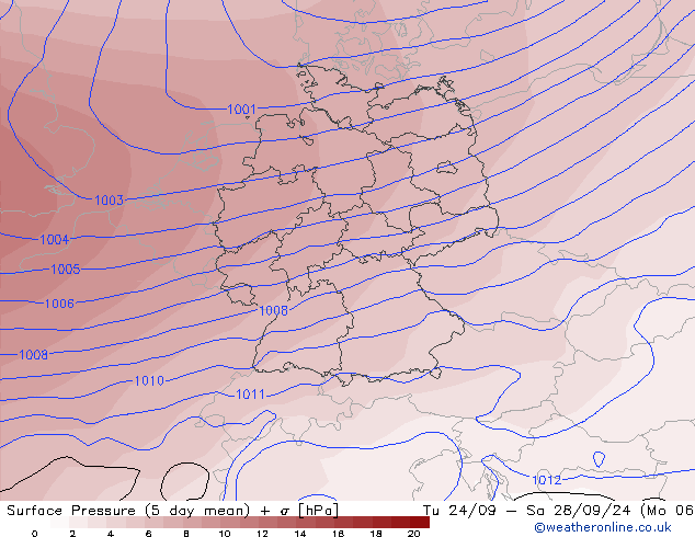 Surface pressure GFS Mo 23.09.2024 18 UTC