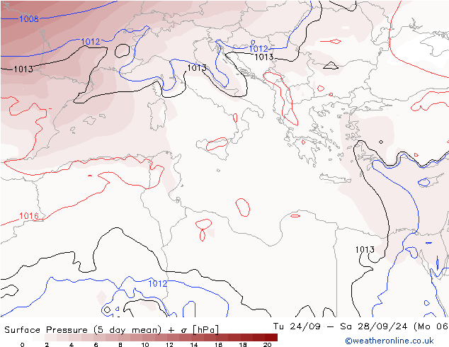 Atmosférický tlak GFS St 25.09.2024 18 UTC