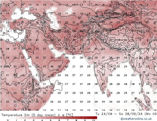 température (2m) GFS mar 24.09.2024 00 UTC