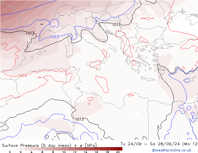 Surface pressure GFS We 25.09.2024 12 UTC