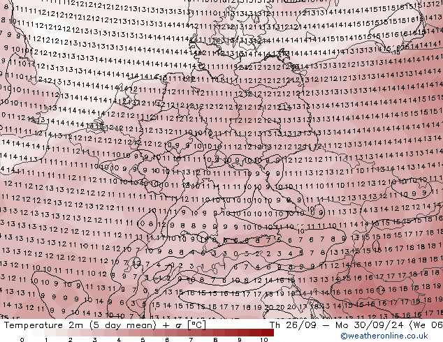 Temperatura (2m) GFS jue 03.10.2024 06 UTC