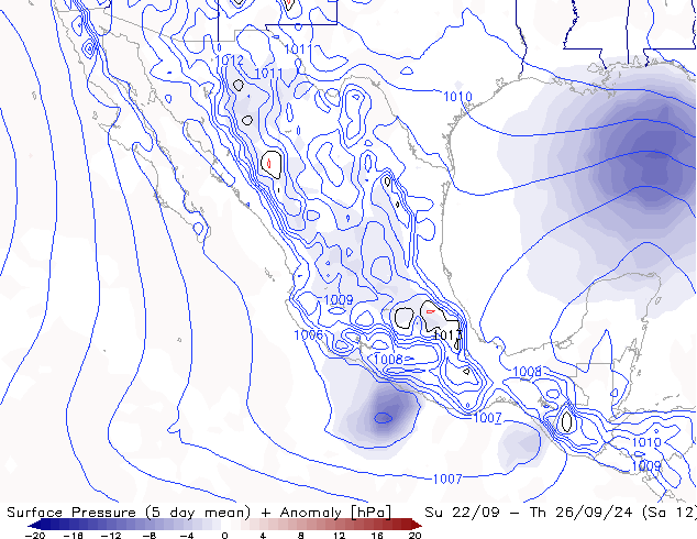 Presión superficial GFS sáb 21.09.2024 15 UTC