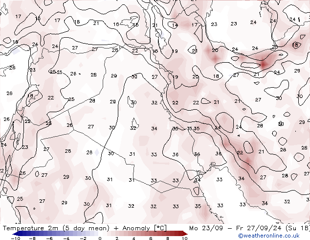 Temperature (2m) GFS Mo 23.09.2024 12 UTC