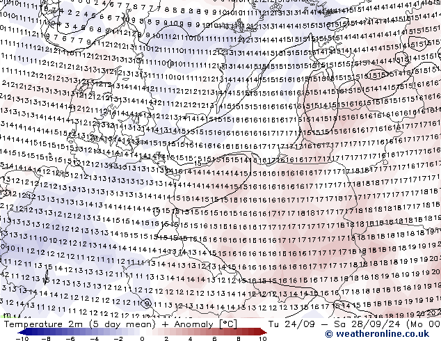 Temperature (2m) GFS Fr 27.09.2024 12 UTC