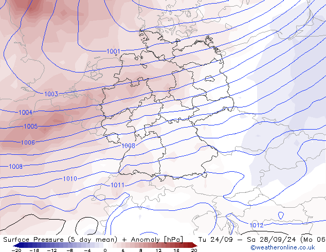 Surface pressure GFS Mo 23.09.2024 06 UTC