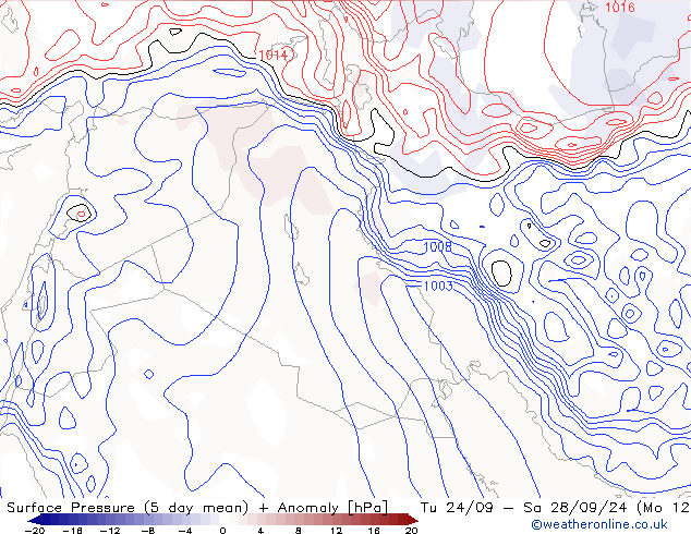 Surface pressure GFS We 25.09.2024 18 UTC