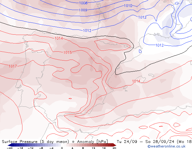 pressão do solo GFS Qua 25.09.2024 09 UTC