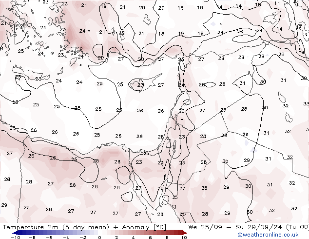 mapa temperatury (2m) GFS czw. 26.09.2024 12 UTC