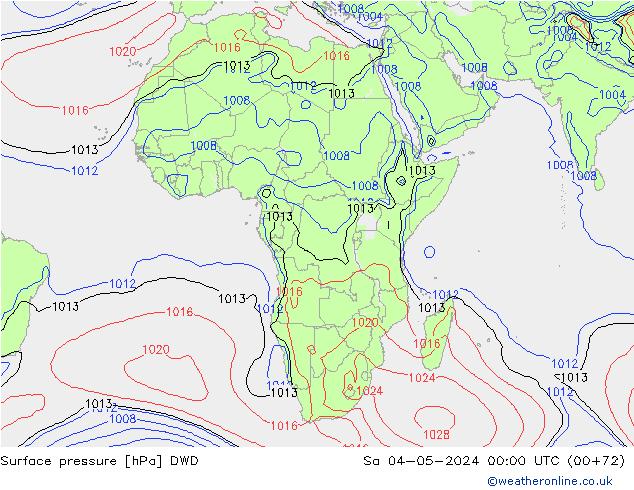 Presión superficial DWD sáb 04.05.2024 00 UTC