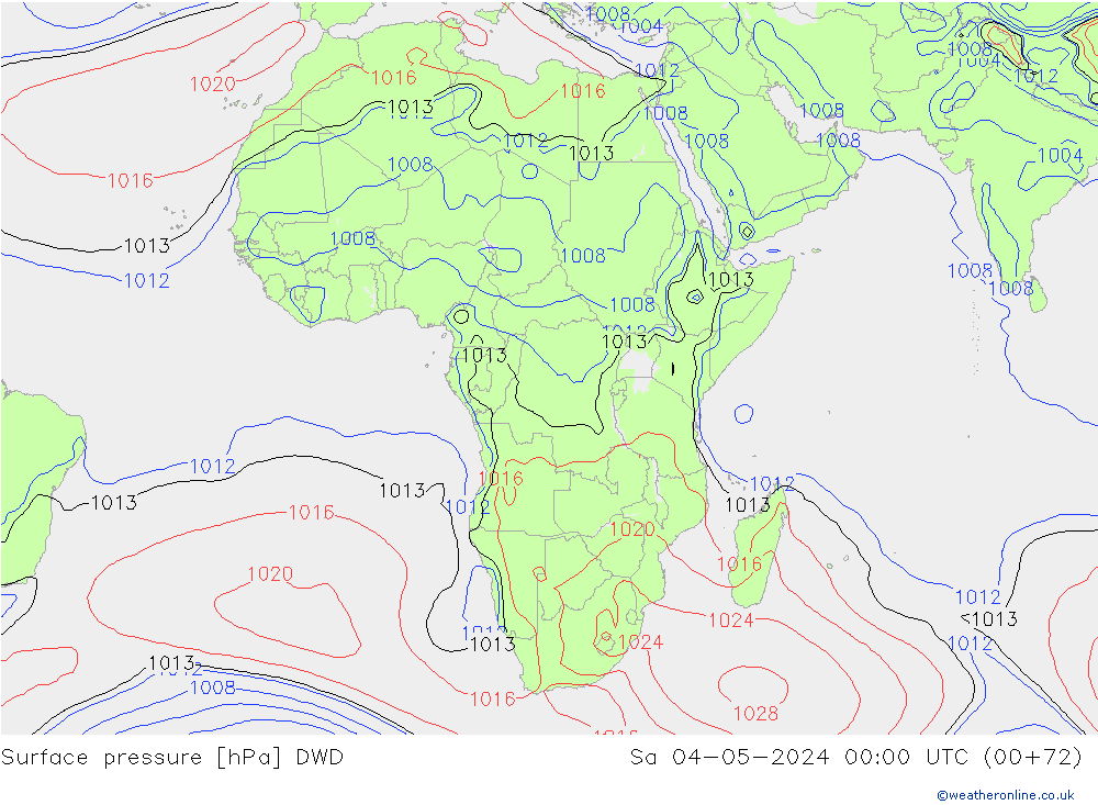 Surface pressure DWD Sa 04.05.2024 00 UTC