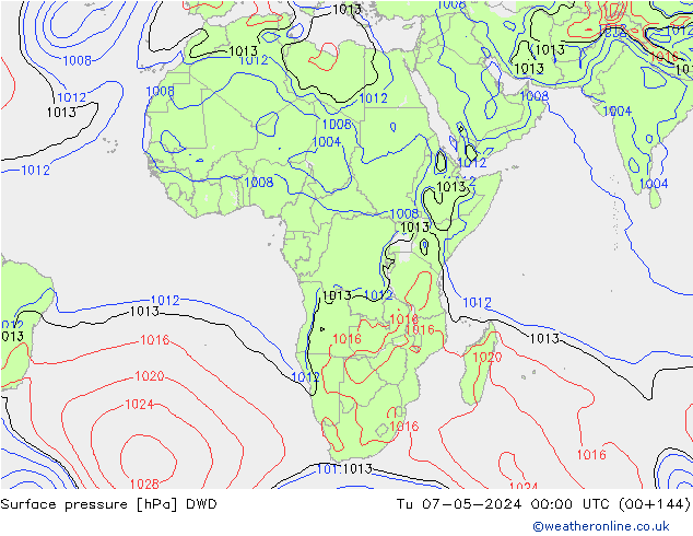 Pressione al suolo DWD mar 07.05.2024 00 UTC