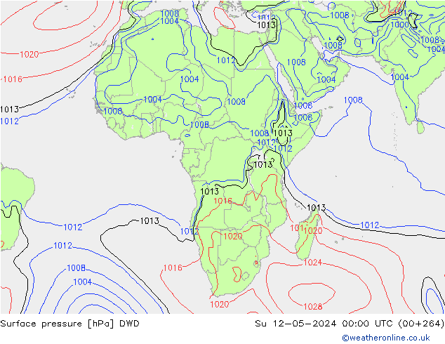 Luchtdruk (Grond) DWD zo 12.05.2024 00 UTC