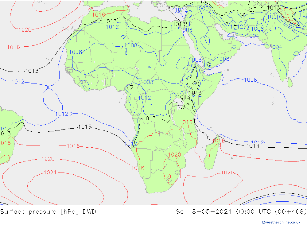 Luchtdruk (Grond) DWD za 18.05.2024 00 UTC