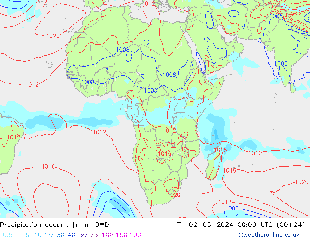 Toplam Yağış DWD Per 02.05.2024 00 UTC