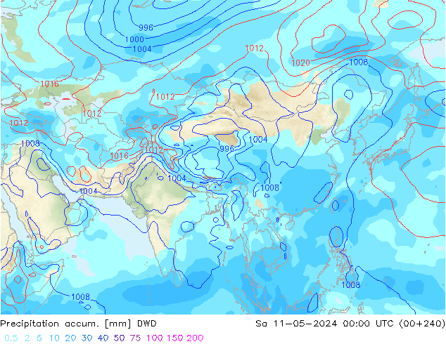 Toplam Yağış DWD Cts 11.05.2024 00 UTC