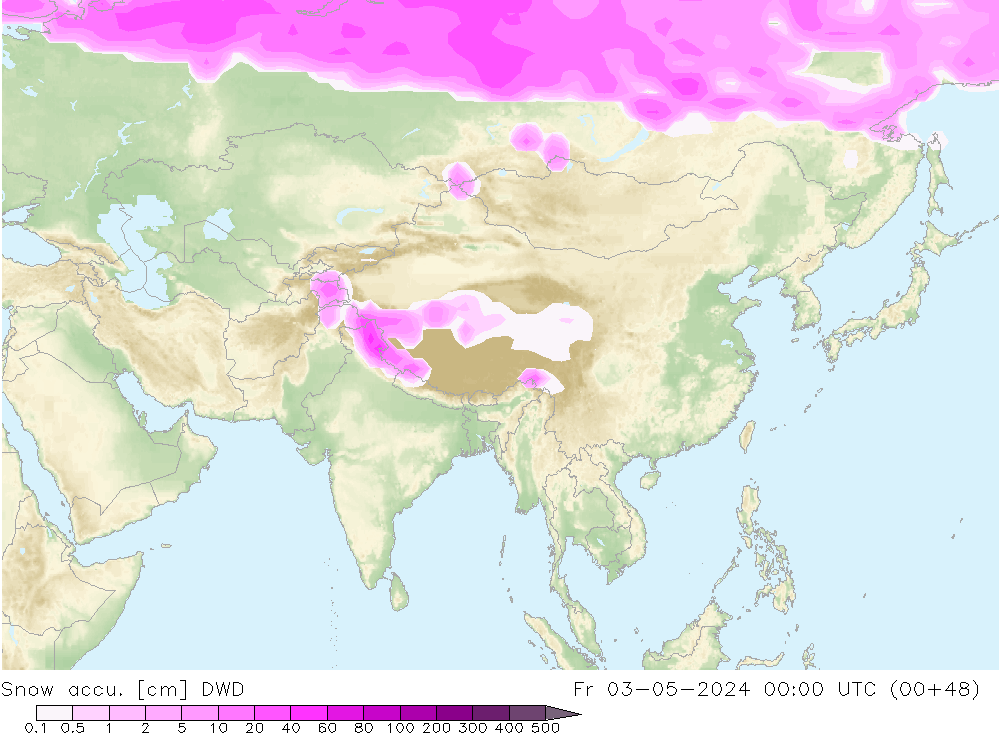 Totale sneeuw DWD vr 03.05.2024 00 UTC