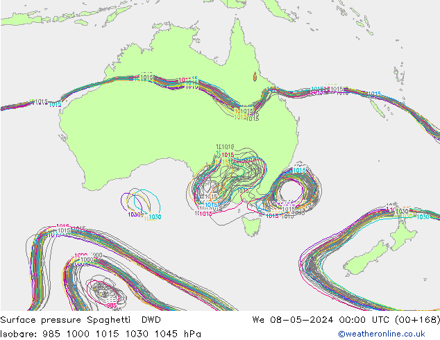 Pressione al suolo Spaghetti DWD mer 08.05.2024 00 UTC