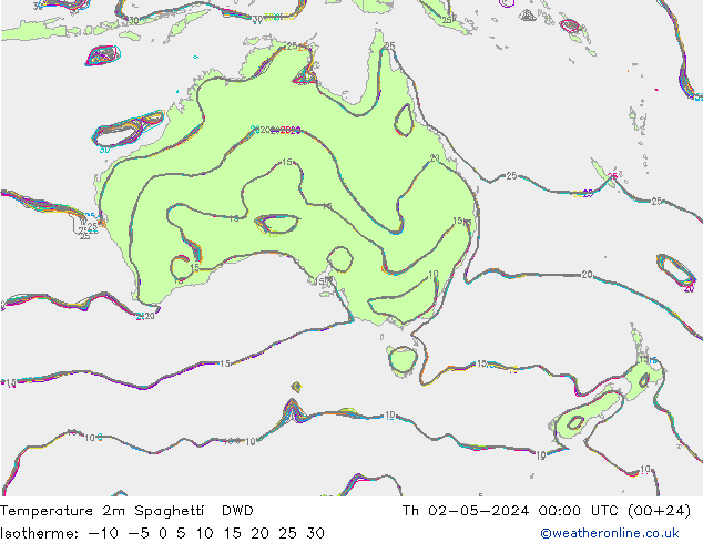 mapa temperatury 2m Spaghetti DWD czw. 02.05.2024 00 UTC