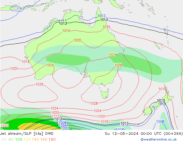 джет/приземное давление DWD Вс 12.05.2024 00 UTC