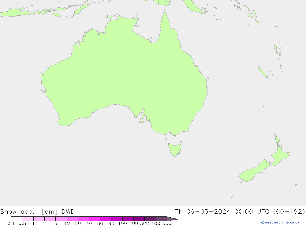 Snow accu. DWD Qui 09.05.2024 00 UTC