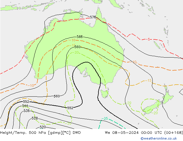 Height/Temp. 500 hPa DWD We 08.05.2024 00 UTC