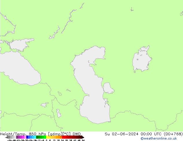 Hoogte/Temp. 850 hPa DWD zo 02.06.2024 00 UTC