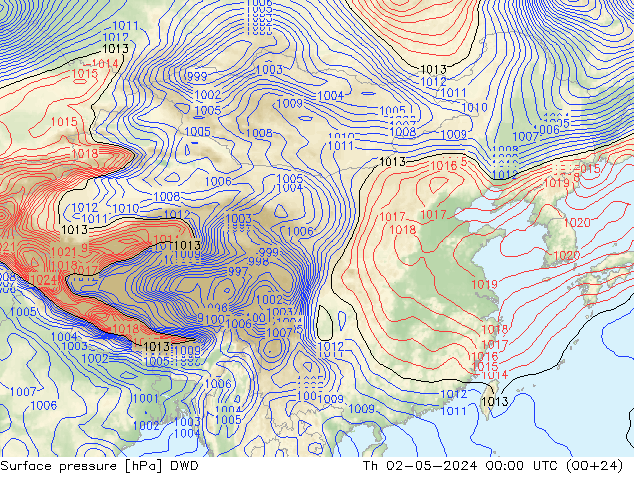 pression de l'air DWD jeu 02.05.2024 00 UTC