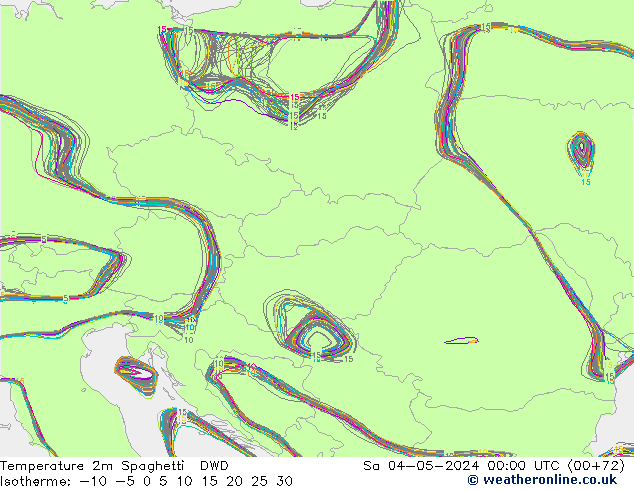 карта температуры Spaghetti DWD сб 04.05.2024 00 UTC
