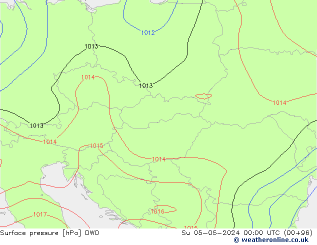 Yer basıncı DWD Paz 05.05.2024 00 UTC