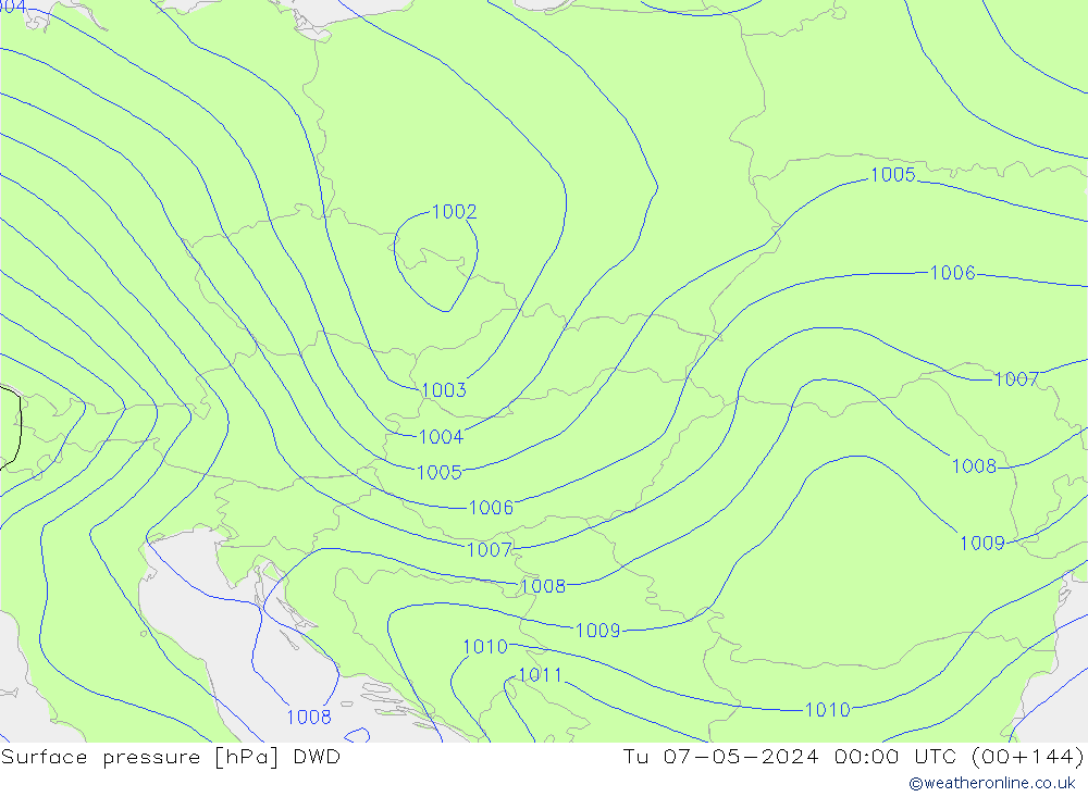 Pressione al suolo DWD mar 07.05.2024 00 UTC