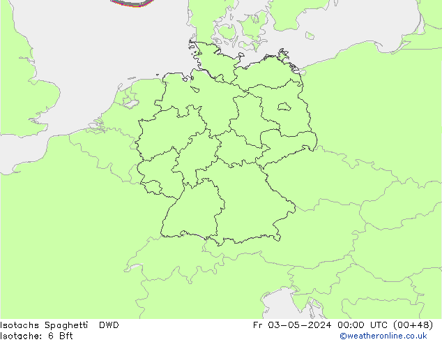 Eşrüzgar Hızları Spaghetti DWD Cu 03.05.2024 00 UTC