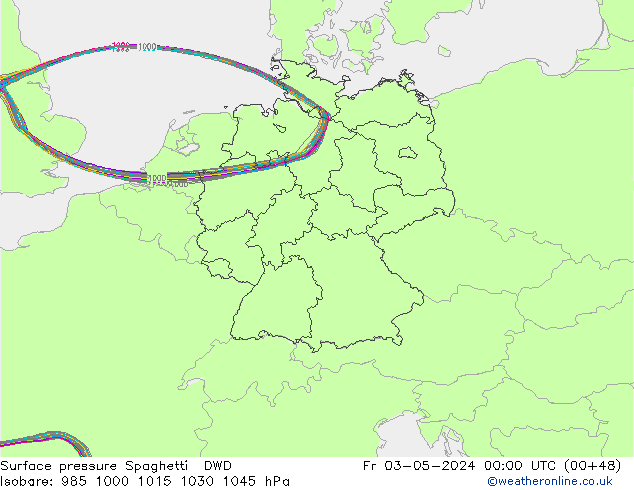 Bodendruck Spaghetti DWD Fr 03.05.2024 00 UTC