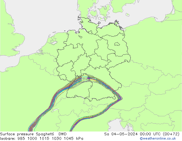 Luchtdruk op zeeniveau Spaghetti DWD za 04.05.2024 00 UTC