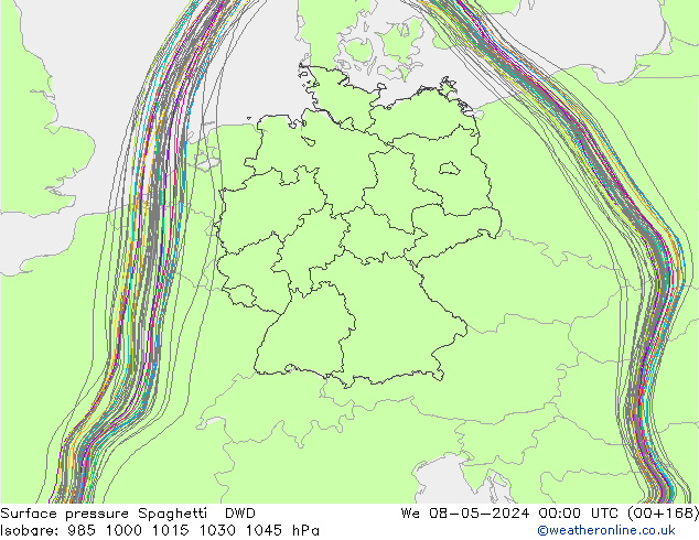 pressão do solo Spaghetti DWD Qua 08.05.2024 00 UTC